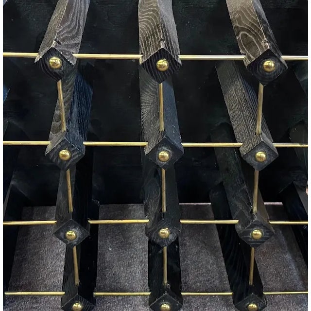 Mid 20th Century Mid Century Wood Wine Holder Rack in Black For Sale - Image 5 of 6