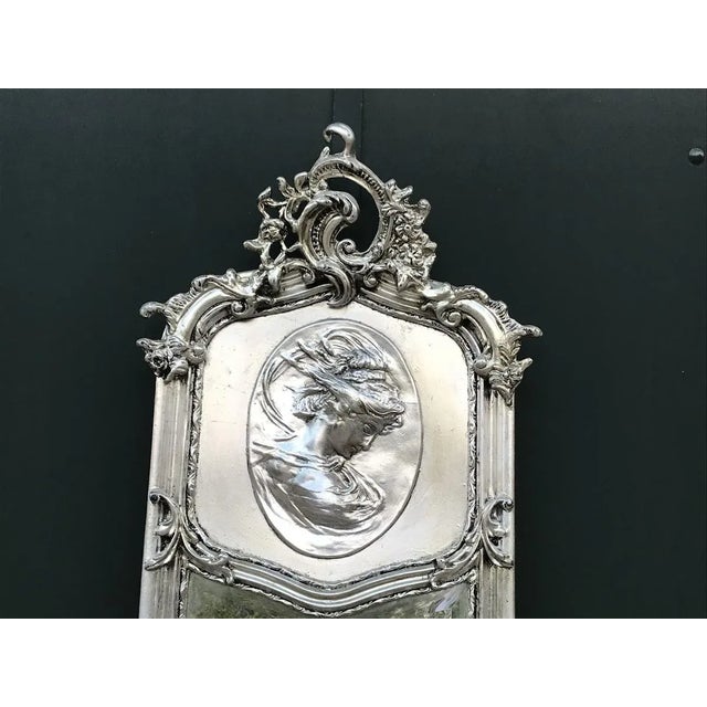 Mid-20th Century Italian Baroque Silver Beech Rococo Floor Mirrors-Pair For Sale - Image 12 of 17