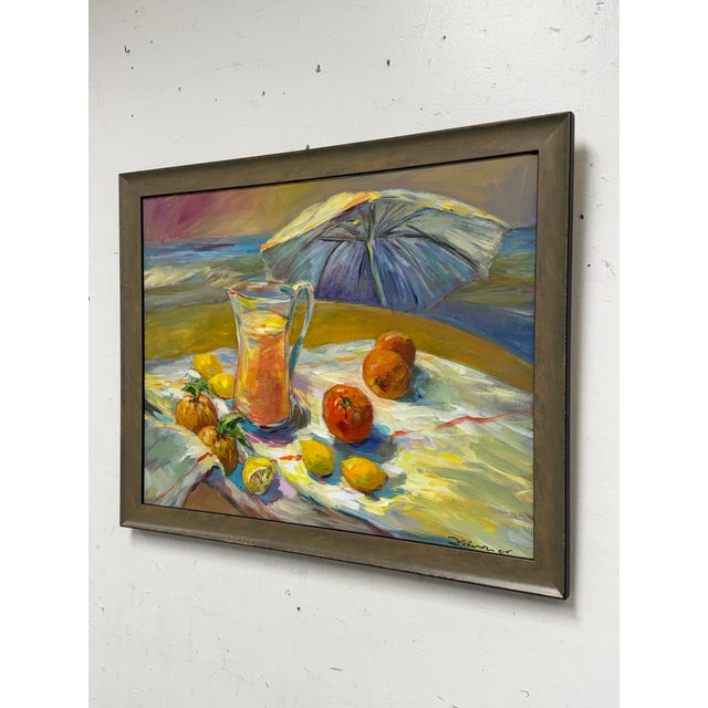 Design Plus Gallery presents the Circa 2004 “Orange Juice” Original Painting signed by artist. This acrylic on canvas...