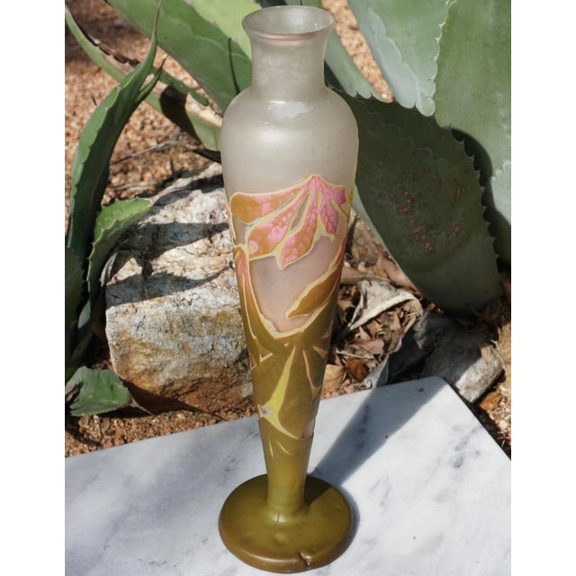 Emile Galle Emile Galle Tall Cameo Art Nouveau Vase 1904 For Sale - Image 4 of 8