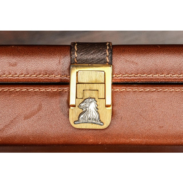1970s Luxurious Leather Vintage Mark Cross Men's Jewelry Box Dresser Home Decor For Sale - Image 5 of 12