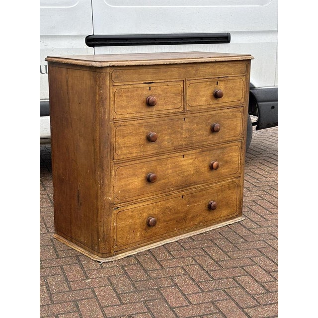 Wood Victorian Chest of Drawers with Original Painted Finish For Sale - Image 7 of 8
