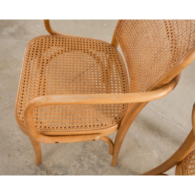 Set of Four Thonet Prague Bentwood Armchairs by Josef Hoffman For Sale - Image 13 of 18