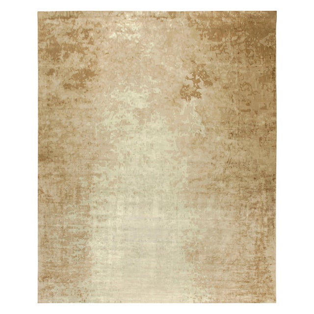 Large Abstract Dusk Beige Silk Rug by Doris Leslie Blau For Sale