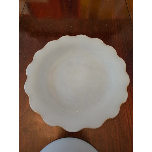 Antique French Opaline Crystal Baby Blue Punch Bowl For Sale - Image 10 of 15