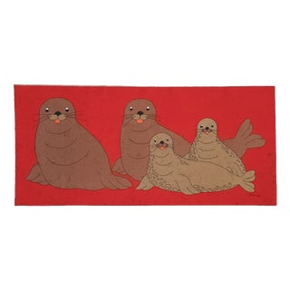 Mid-Century German Pop Art Screen Printed Wall Hanging by Traute Sänger, 1970s For Sale