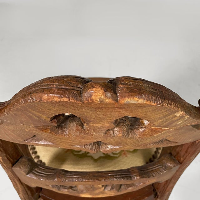 Italian 19th Century Style Chair in Wood and Embroidered Fabric, 1930s For Sale - Image 13 of 18