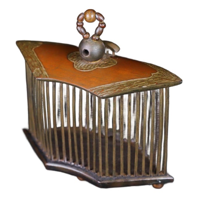 Vintage Wooden Hexagonal Cricket Cage / Bug Box For Sale