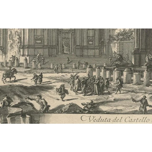 Mid 18th Century Roman Fountain and Church, Fountain of Moses and Santa Maria, 1751, Engraving For Sale - Image 5 of 6