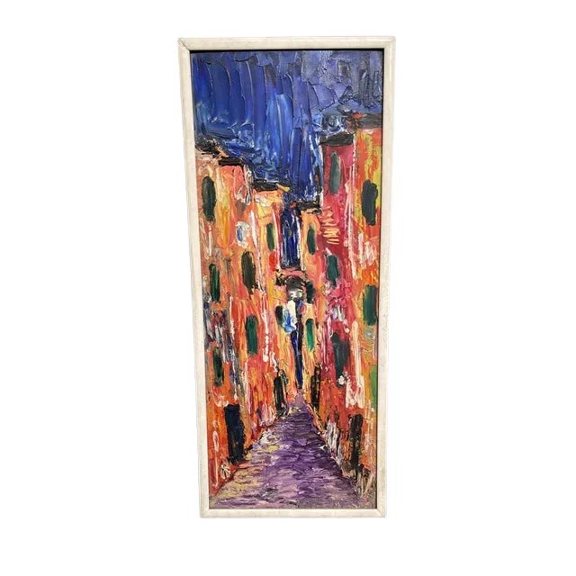 Mid-Century Modern Mid-Century Florentine Oil on Board Painting – Italian Vintage Art For Sale - Image 3 of 3