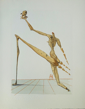 Salvador Dali, Bertrand de Horn, Nude, Etching