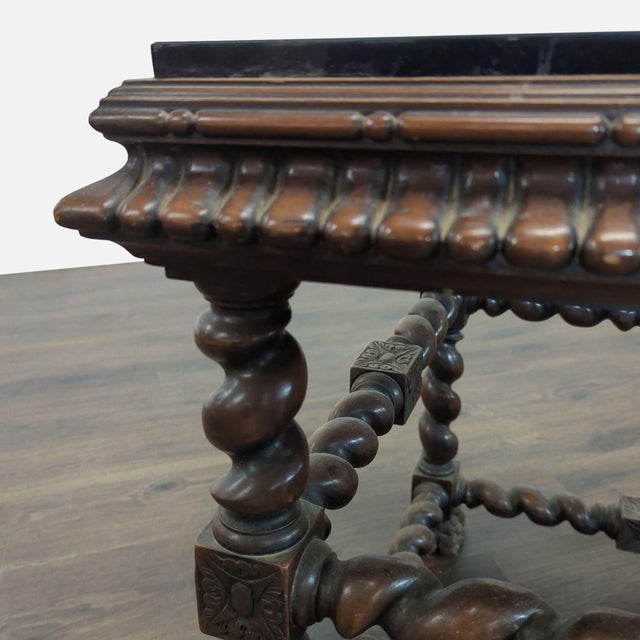 Vintage Glass Top Carved End Table For Sale In San Francisco - Image 6 of 6