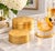 vintage set of six gilt / gold-leaf beverage coasters with a matching round lidded storage holder, for a total of seven...