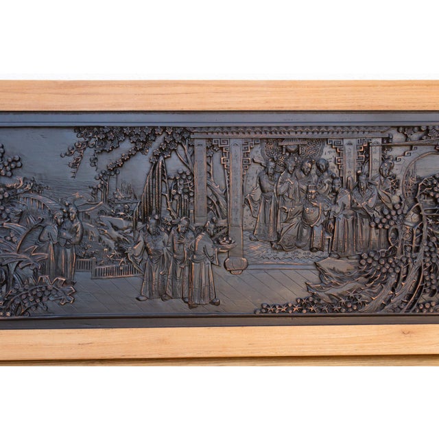 Wood Vintage Chinese Courtyard Wall Carving For Sale - Image 7 of 8