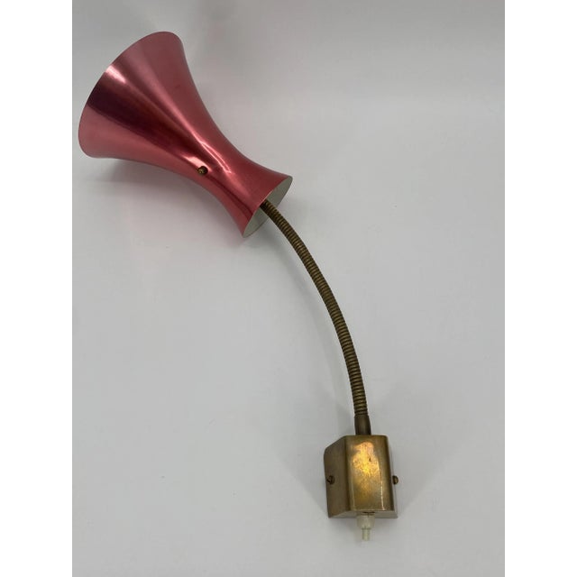 Vintage German Wall Lamp with Metallic Pink Screen, 1950 For Sale - Image 10 of 10