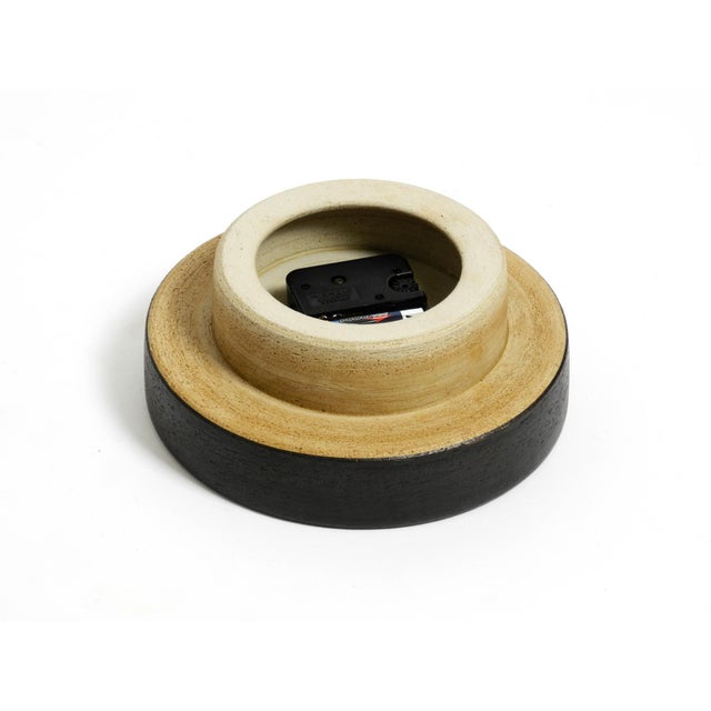 Handmade Round Ceramic Wall Clock, 1970s For Sale - Image 11 of 18