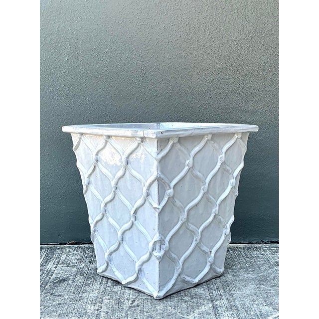 Vintage Glazed Terracotta Planter For Sale - Image 11 of 12