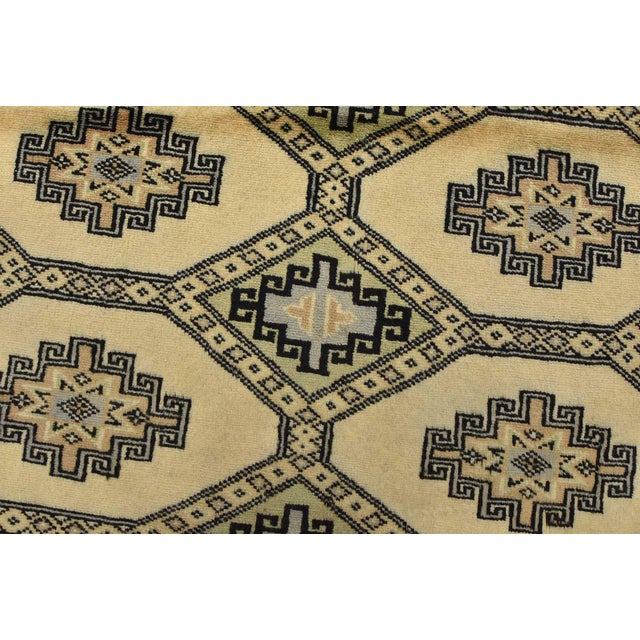 Textile Bokhara Jaldar Rug 3’11” X 5’9” Beige Wool Tribal Hand-Knotted Oriental Carpet For Sale - Image 7 of 12