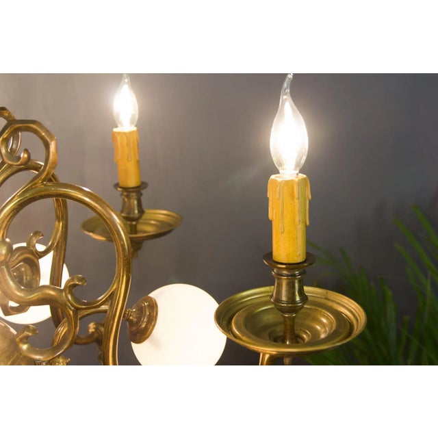 Antique Baroque Brass and Bronze Chandelier For Sale - Image 5 of 18