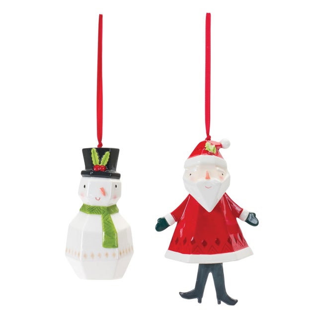 Bring holiday joy to your home with this charming set of Whimsical Santa and Snowman Ornaments! Featuring beautifully...
