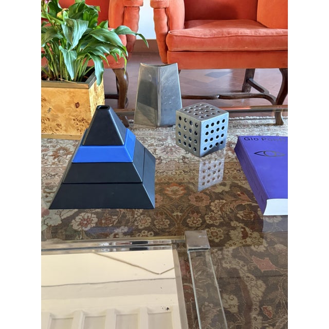 Ceramic French Pyramid Shaped Stacked Ceramic Ashtrays, 1980s, Set of 4 For Sale - Image 7 of 18