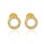 18k Gold Open Diamond Circle Stud Earrings - a Pair For Sale - Image 4 of 6