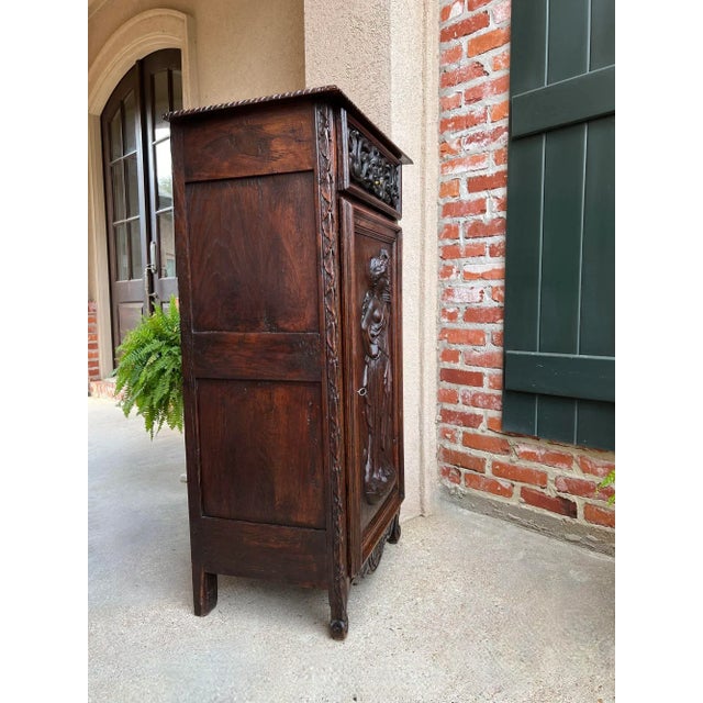 Antique French Cabinet Carved Oak Demeter Harvest Cornucopia Greek Goddess For Sale In Dallas - Image 6 of 12