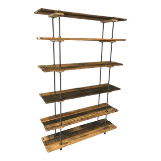 Six Pallet Wood Fully Adjustable Shelf Unit For Sale