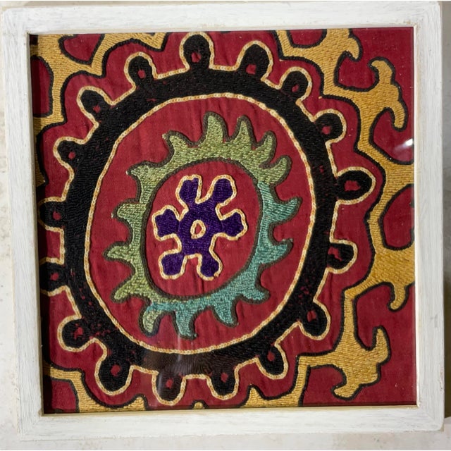 Wood Set of Four Antique Suzani Wall Hanging For Sale - Image 7 of 12