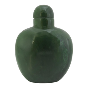 Antique Chinese Spinach Green Jade Snuff Bottle