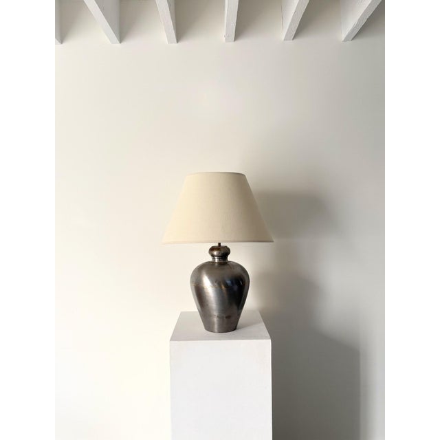 Modernist Mixed Metal Table Lamp, France, 1960s For Sale - Image 9 of 9
