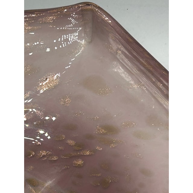 Glass Mid-Century Murano Lavender and White Aventurine Glass Centerpiece Bowl For Sale - Image 7 of 15