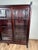 Brown Antique Arts & Crafts Leaded Glass Mahogany Bookcase C. 1920 For Sale - Image 8 of 11