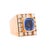 GIA-certified 8.56 carat cushion cut natural blue sapphire of Sri Lanka origin with no heat treatment, bezel-set within a...
