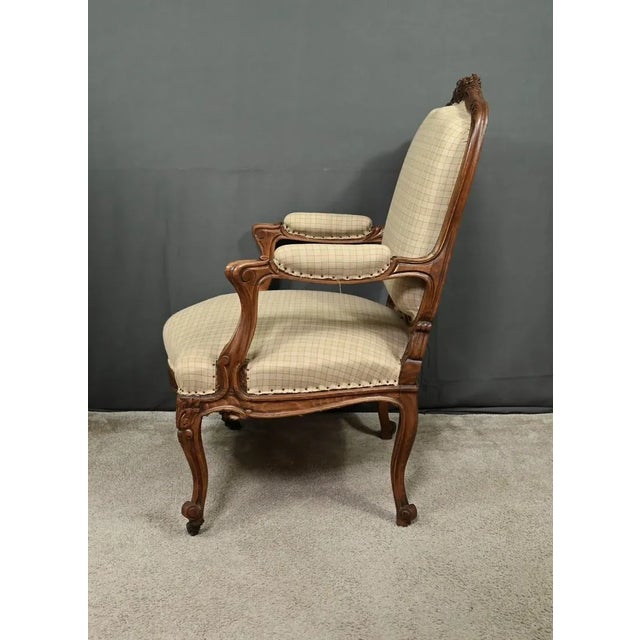 Louis XV Style Beechwood Armchair, Mid-19th Century For Sale - Image 11 of 16
