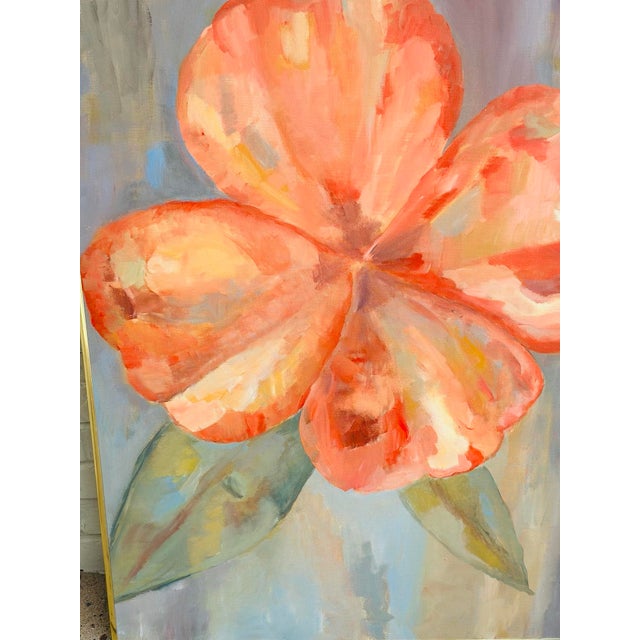 Vintage Oil on Canvas Bold Floral Painting , Framed For Sale - Image 4 of 10