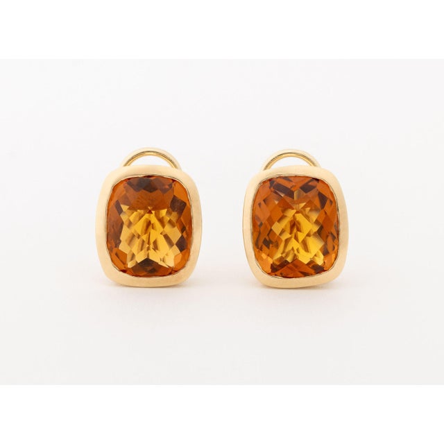 Late 20th Century Modern Rose Gold and Citrine Clip Earrings For Sale - Image 5 of 10
