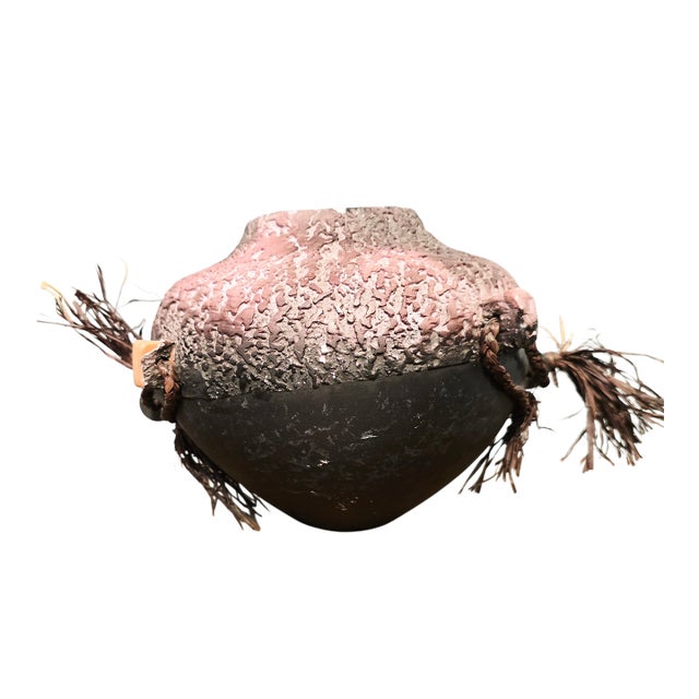 Signed Steven Kaye Textured Ceramic Art Vessel For Sale