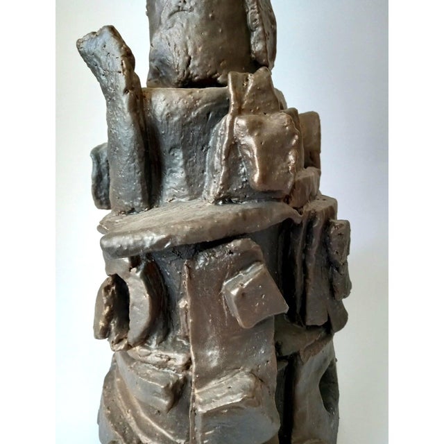 2020s Contemporary Architectural Brutalist Ceramic Vase For Sale - Image 5 of 8