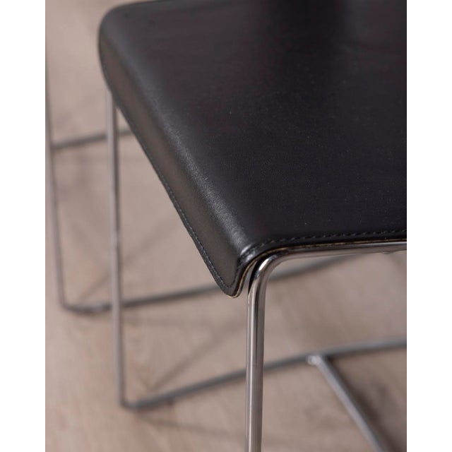 Black Vintage Leather Chairs by Segis Italia, 1990s, Set of 2 For Sale - Image 8 of 12