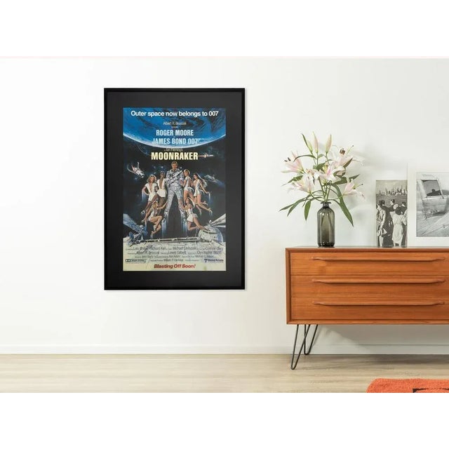 Moonraker Film Announcement Poster with Roger Moore For Sale - Image 3 of 13