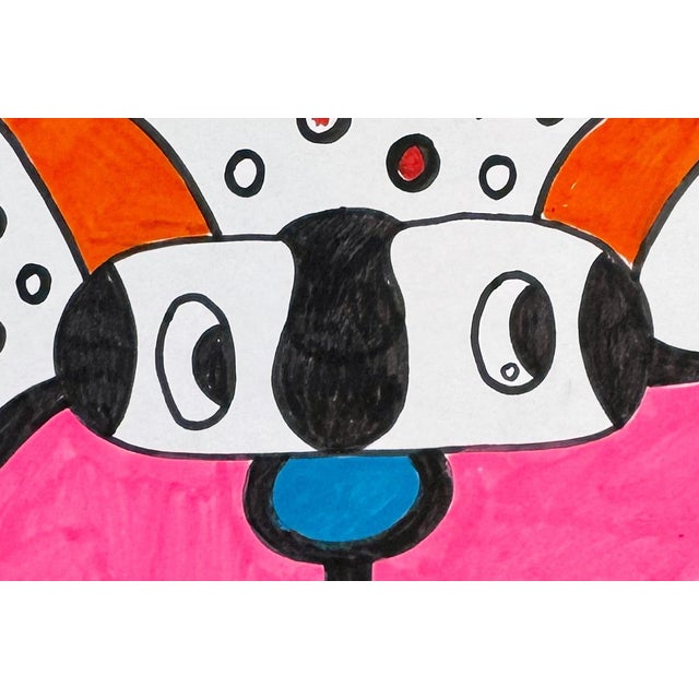 Abstract Calling the Stars — Small 8 X 8 Drawing, Figurative / Pop-Abstract Style, 2025 For Sale - Image 3 of 4