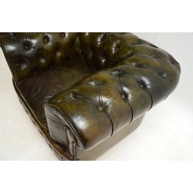 Antique Victorian Chesterfield Chair in Leather, 1880s For Sale - Image 9 of 13