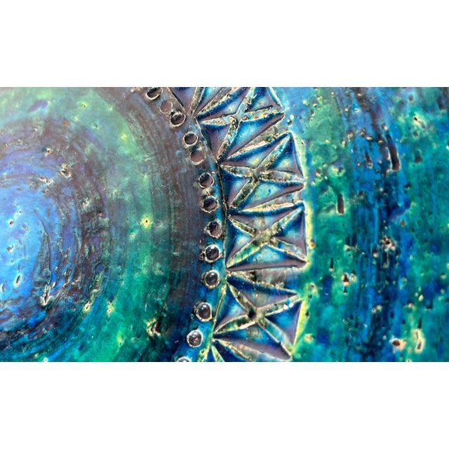 Large Mid-Century Modern Rimini Blu Pottery Bowl by Aldo Londi for Bitossi, Italy, 1960s For Sale - Image 16 of 18