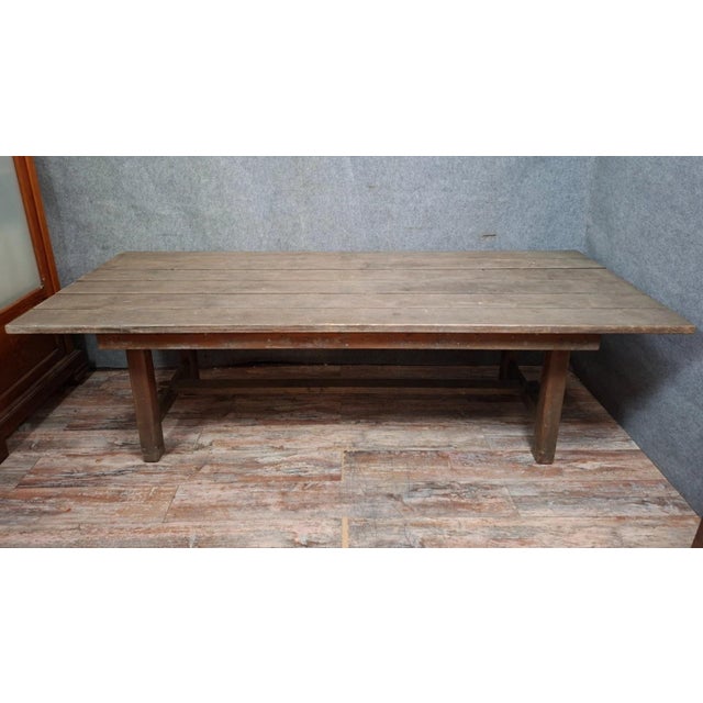 Brown Large Farmhouse Table in Wood, 1800s For Sale - Image 8 of 10