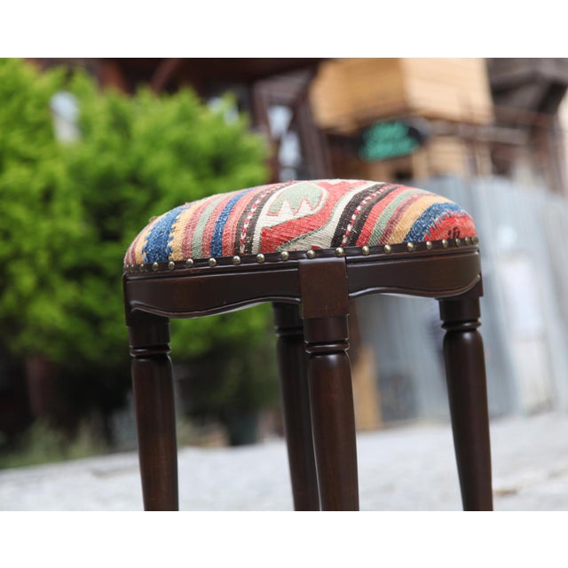 Kilim Upholstered Bar Stool Chairish