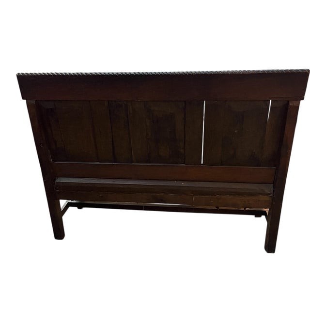 Antique English 18th C. King Charles II Oak Settle For Sale - Image 4 of 7