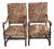 Antique Louis XIII Carved Walnut Fauteuils Figural Mask Arms - Pair For Sale