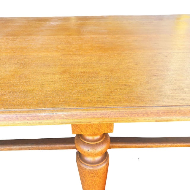 Mid 19th Century Hand-Carved Oak South Shore Massachusetts Long Farmhouse Dining Table - 11 Ft Long For Sale In Los Angeles - Image 6 of 6