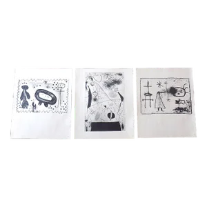 Vintage Abstract Joan Miro Lithographs - Set of 3